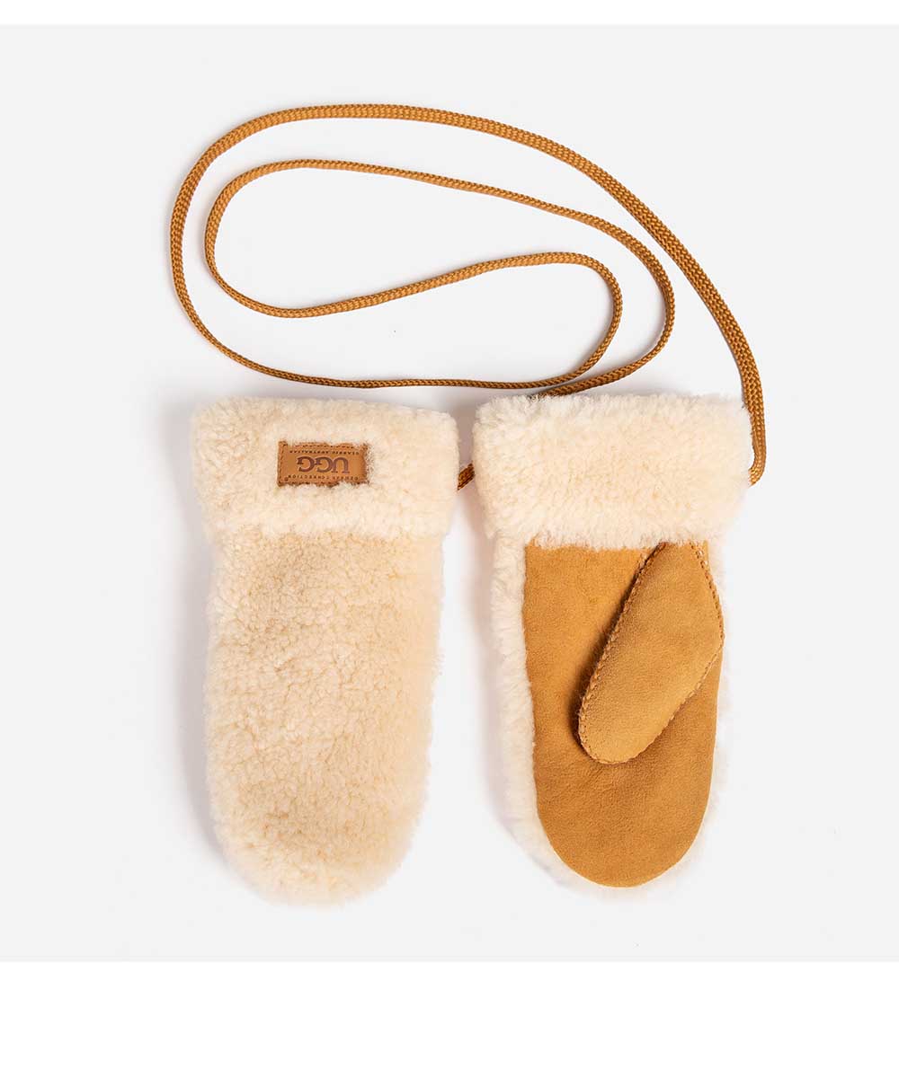 Kid's UGG Curly Mitten Gloves | Red Kado