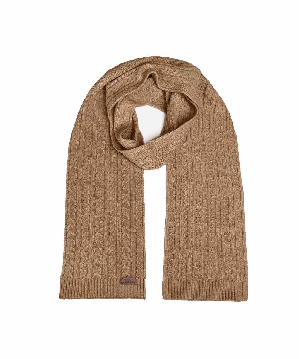 Cashmere UGG Cable Scarf | Red Kado