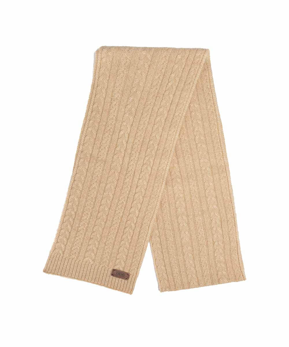 Cashmere UGG Cable Scarf | Red Kado