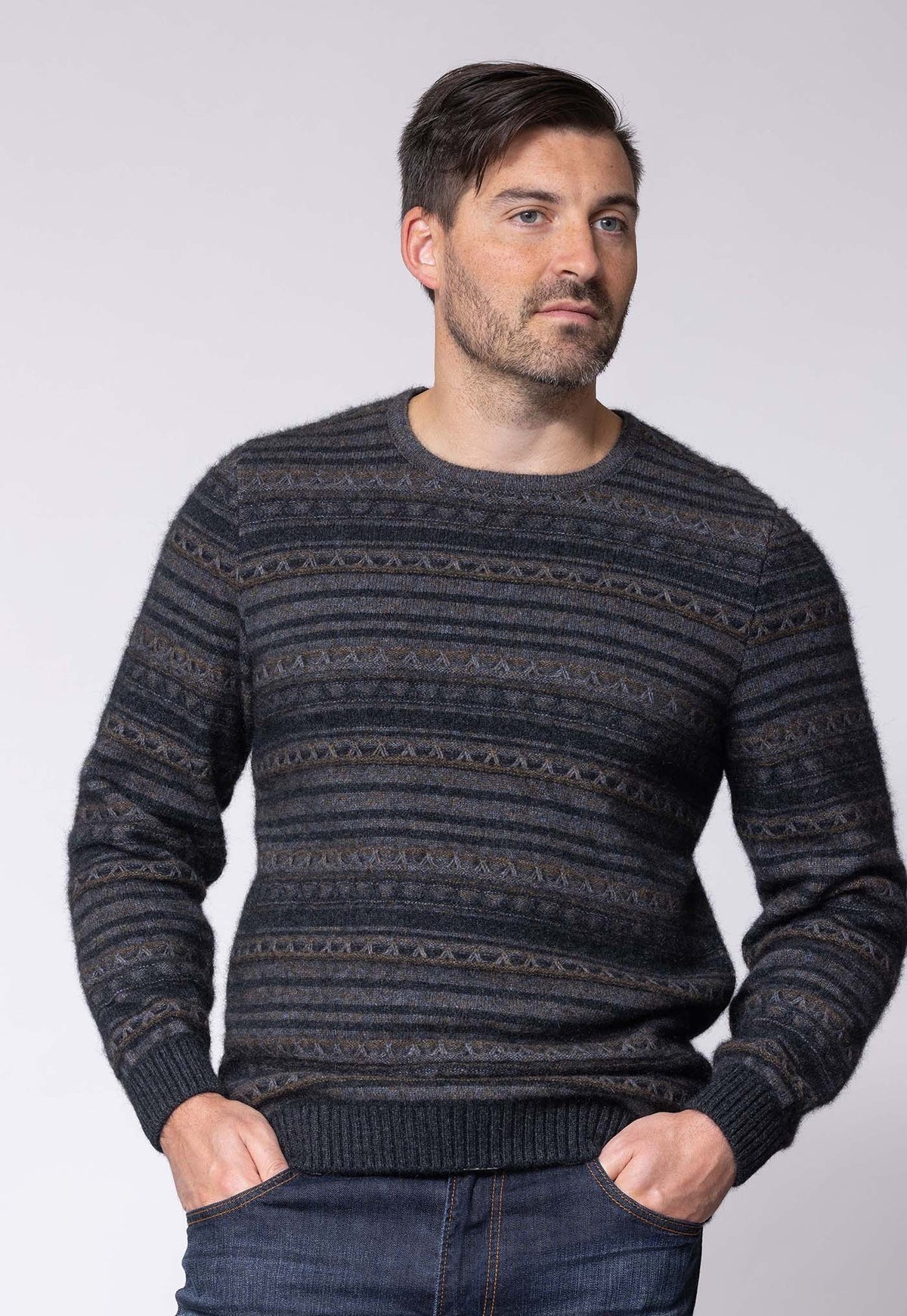 Men's Merino Possum Artisan Sweater in Charcoal | Red Kado