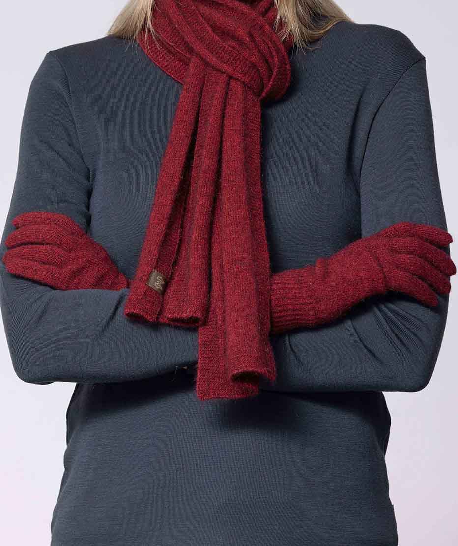 Merino Possum Gloves | Red Kado