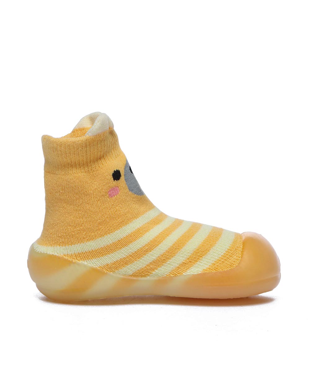 Baby Walking Sock Booties in Yellow