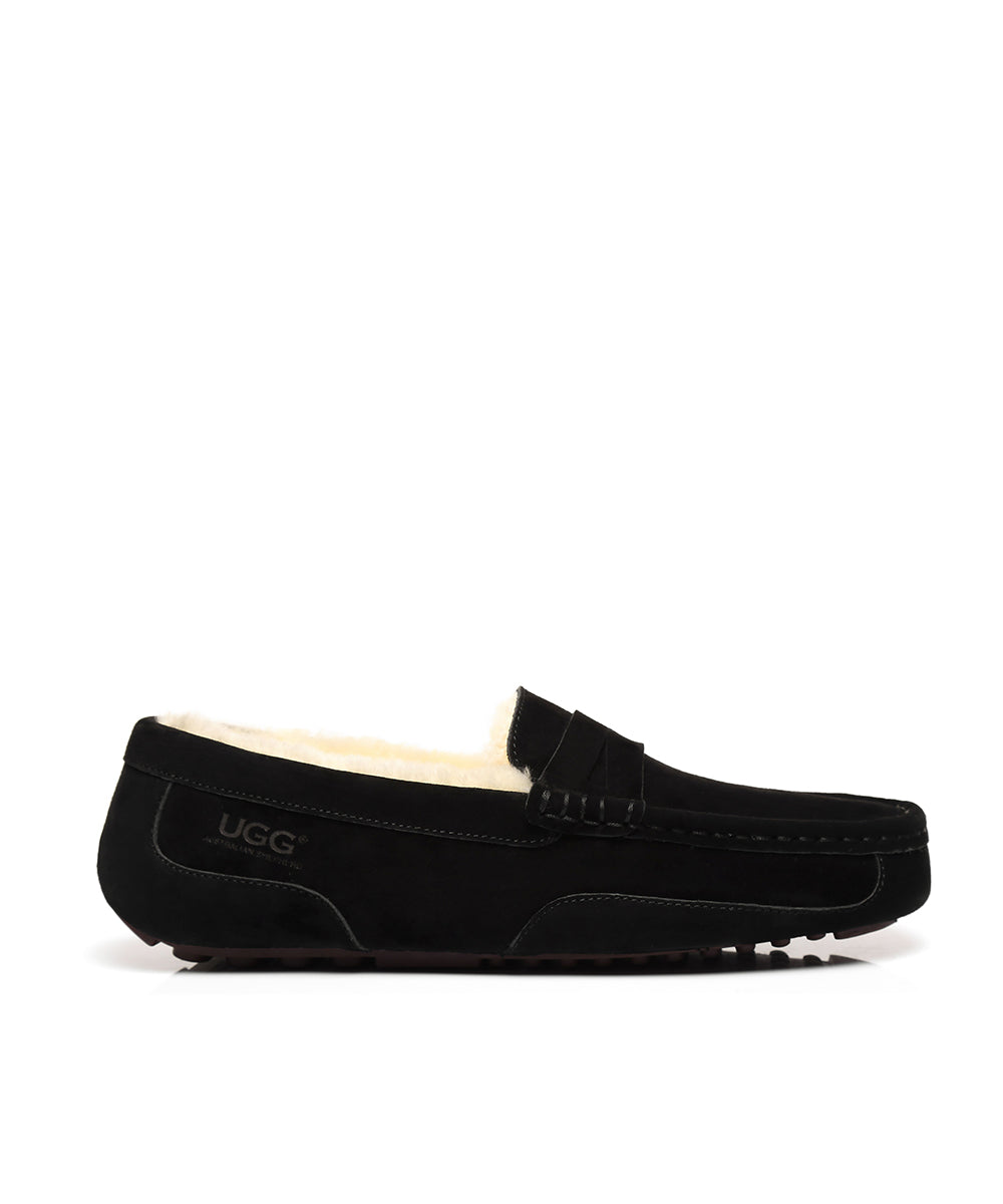 Men's Anthony UGG Moccasin in Black - sheepskin slipper