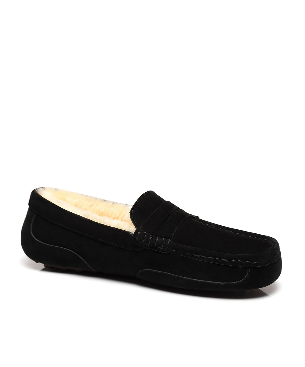 Men's Anthony UGG Moccasin in Black - sheepskin slipper