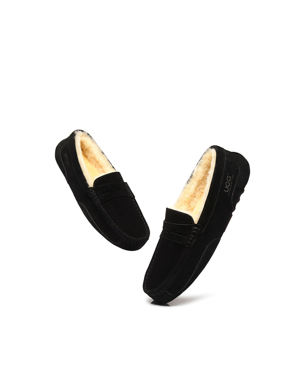 Men's Anthony UGG Moccasin in Black - sheepskin slipper