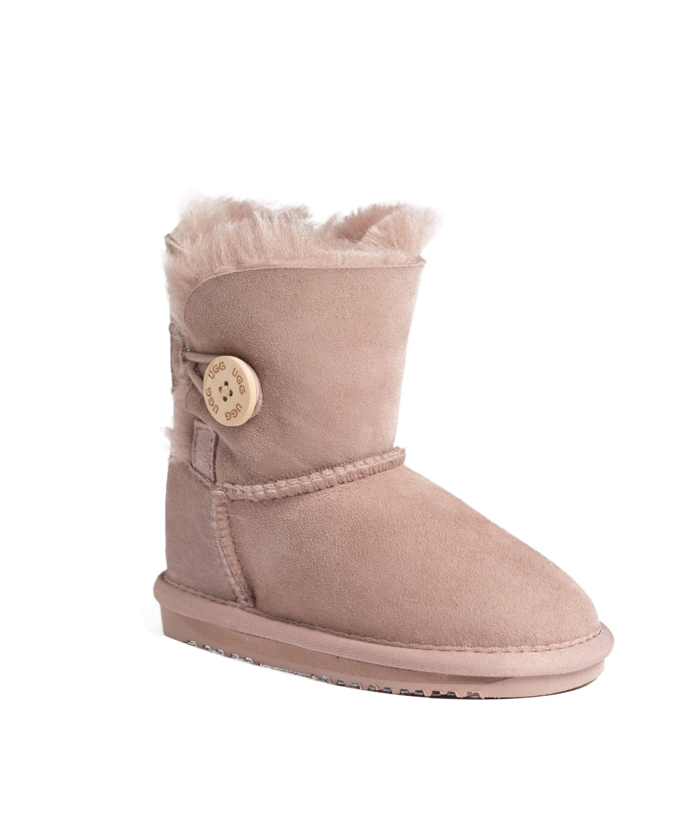 Kids Classic Short Button UGG Boots | Red Kado