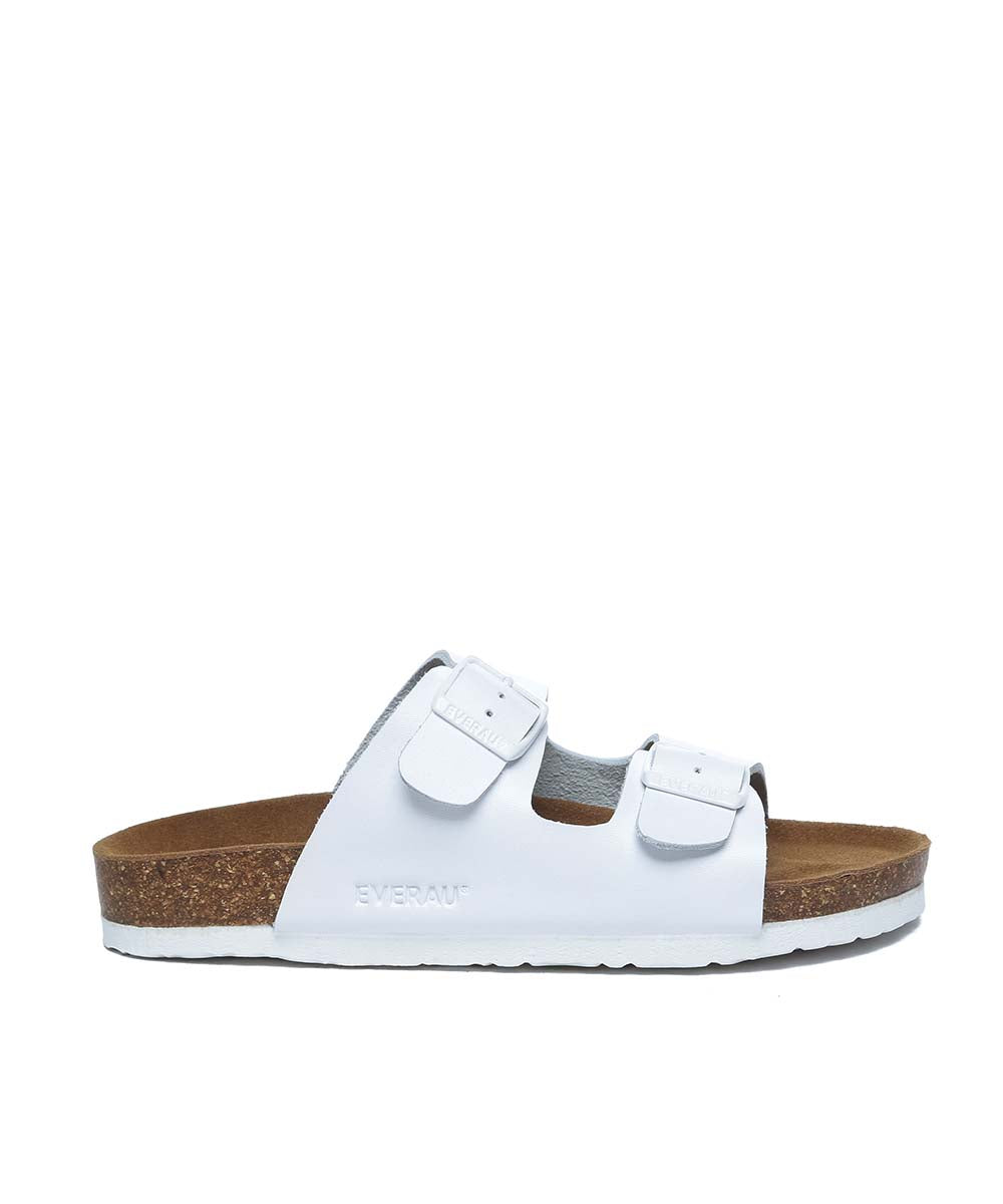 Men's Hampton Sandal in White - leather slide sandal