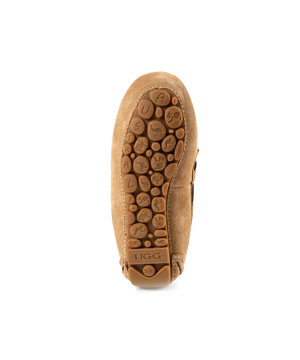 Kid’s Fur UGG Moccasin | Red Kado