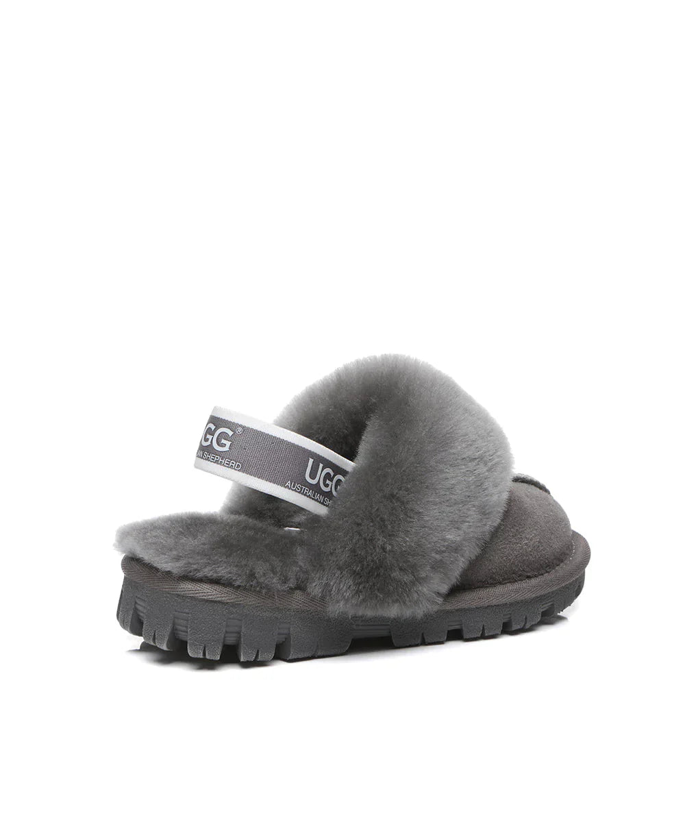 Kid’s Banded Scuff UGG Slippers | Red Kado