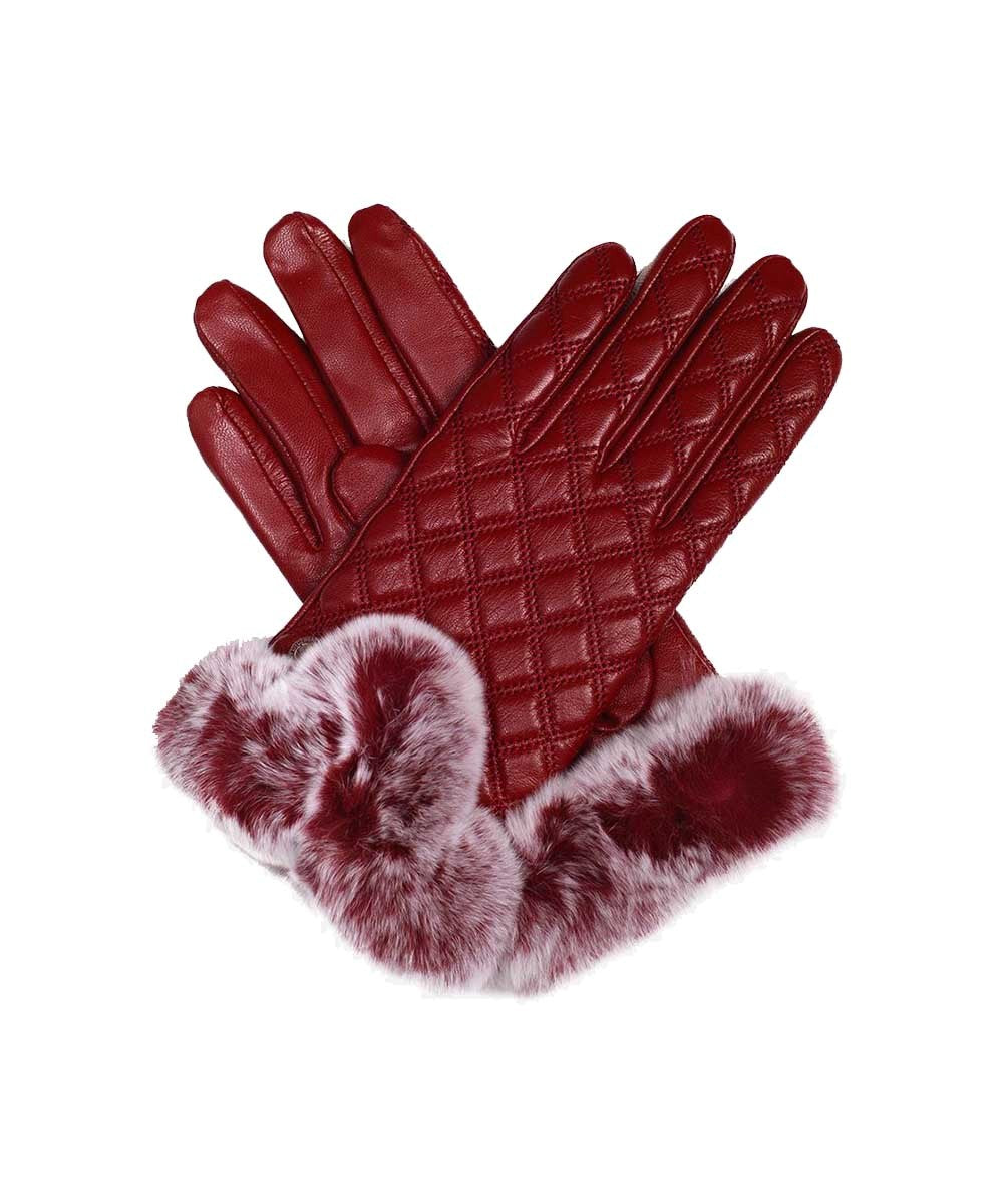 UGG Rabbit Fur Gloves | Red Kado