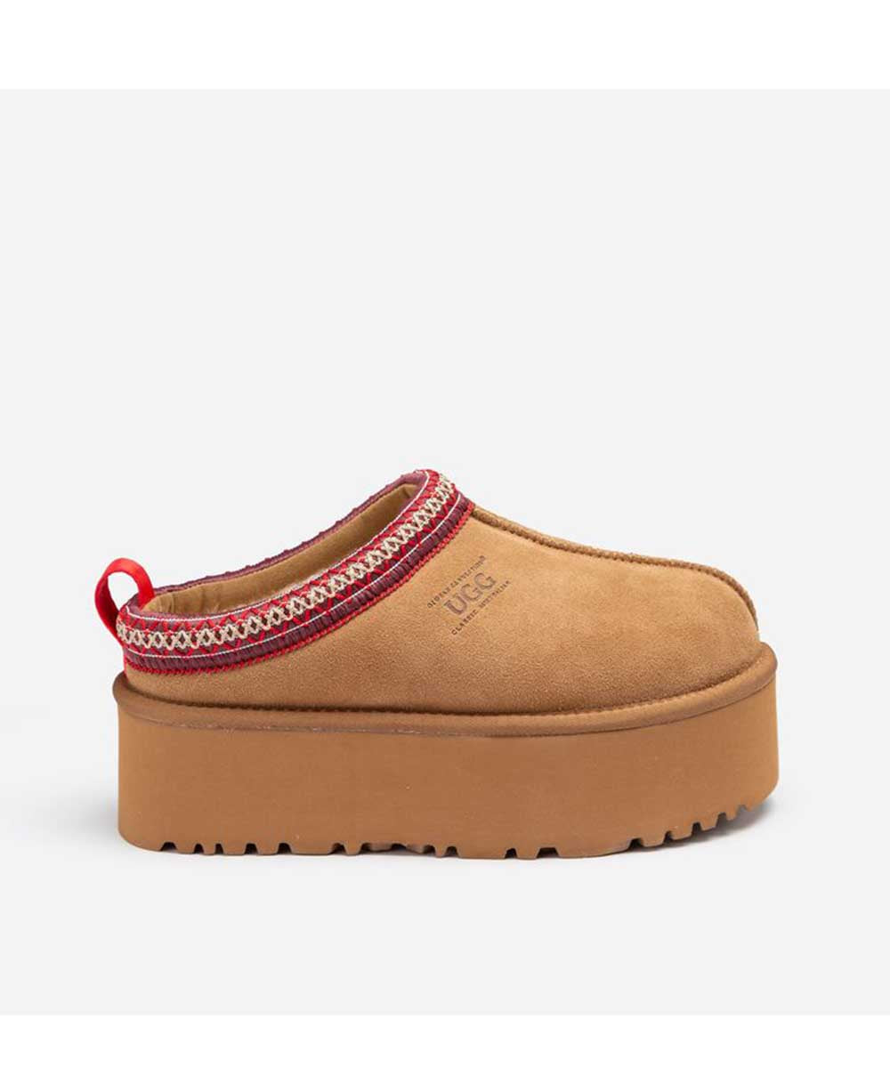 Women's UGG Tassy High Platform Moccasin | Red Kado