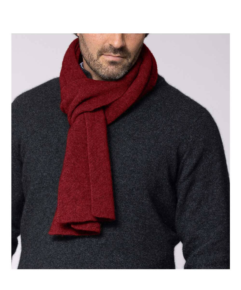 Merino Possum Chevi Scarf | Red Kado