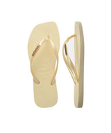 Havaianas Women's Slim Square Metalic Logo Thongs