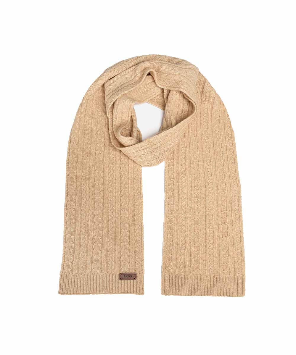 Cashmere UGG Cable Scarf | Red Kado