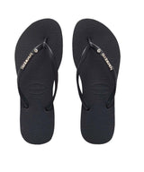 Havaianas Women's Slim Metal Logo Crystal Thongs | Red Kado