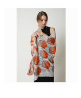 Merino Wool Print UGG Scarf | Red Kado