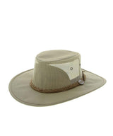 Barmah Canvas Drover Airflow Hat in Khaki