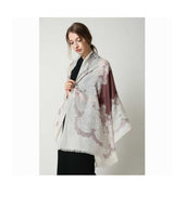Merino Wool Print UGG Scarf | Red Kado