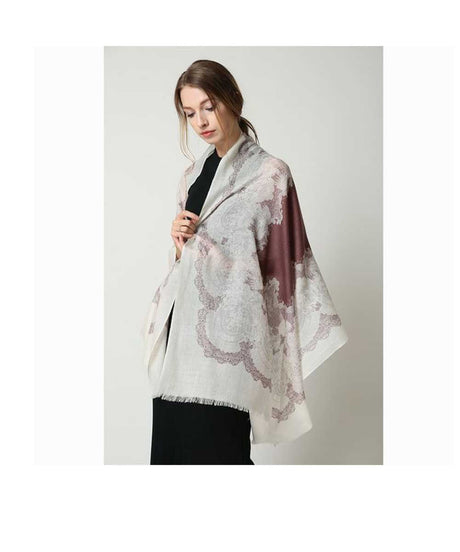 Merino Wool Print UGG Scarf | Red Kado