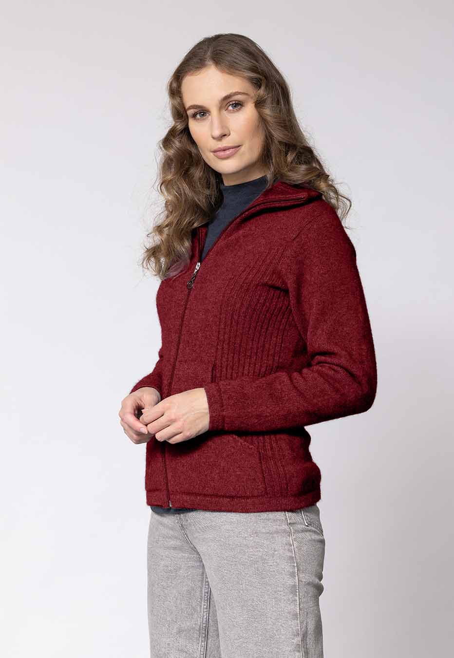 Women's Market Day Merino Possum Jacket | Red Kado