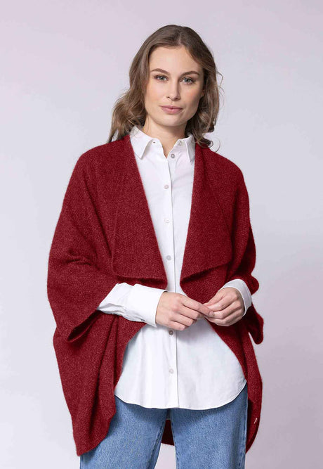 Women's Longline Merino Possum Wrap | Red Kado