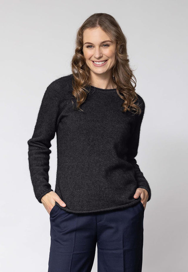 Women's Rutland Crew Merino Possum Sweater | Red Kado