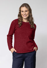 Women's Rutland Crew Merino Possum Sweater | Red Kado