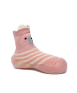 Baby Walking Sock Booties in Pink