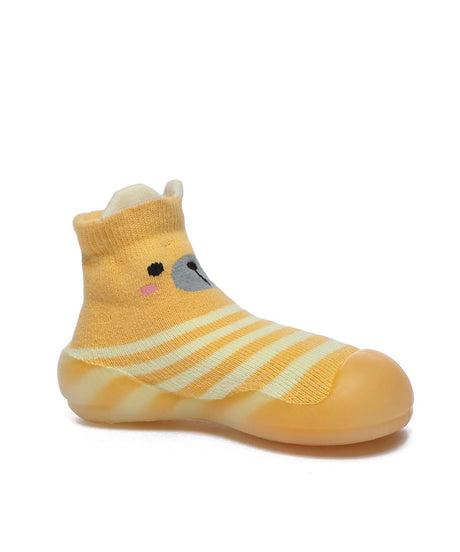 Baby Walking Sock Booties in Yellow