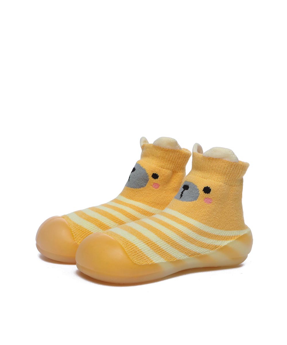 Baby Walking Sock Booties in Yellow