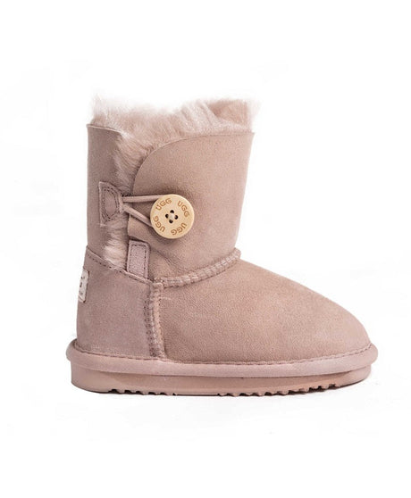 Kids Classic Short Button UGG Boots | Red Kado