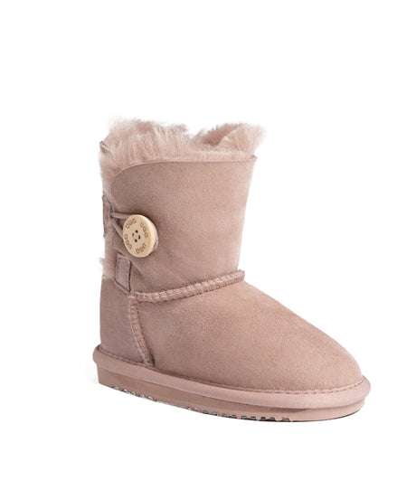 Kids Classic Short Button UGG Boots | Red Kado