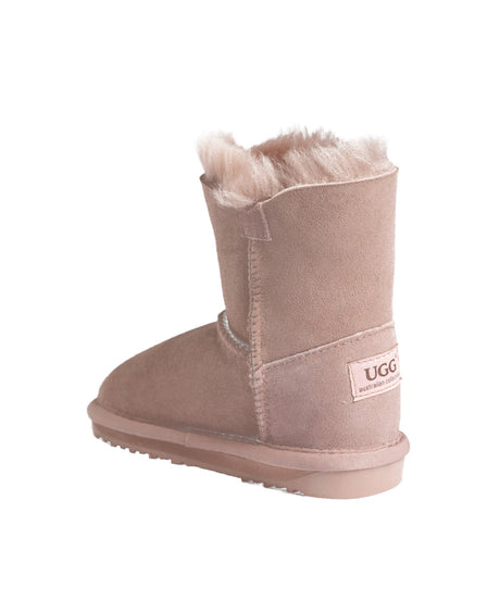 Kids Classic Short Button UGG Boots | Red Kado