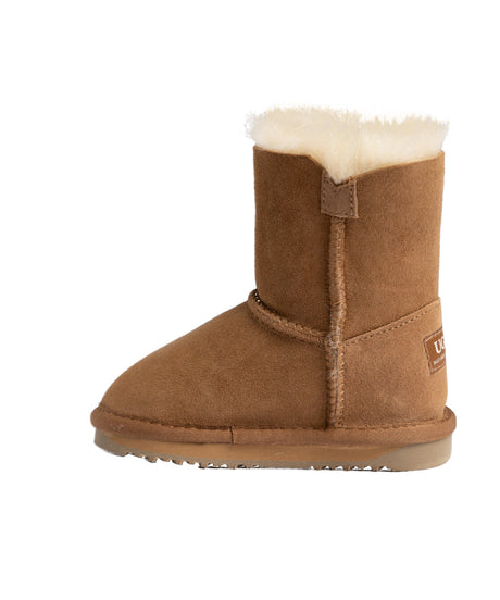 Kids Classic Short Button UGG Boots | Red Kado