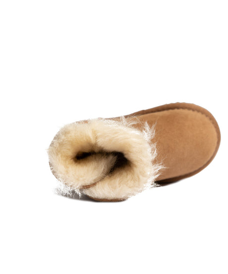 Kids Classic Short Button UGG Boots | Red Kado