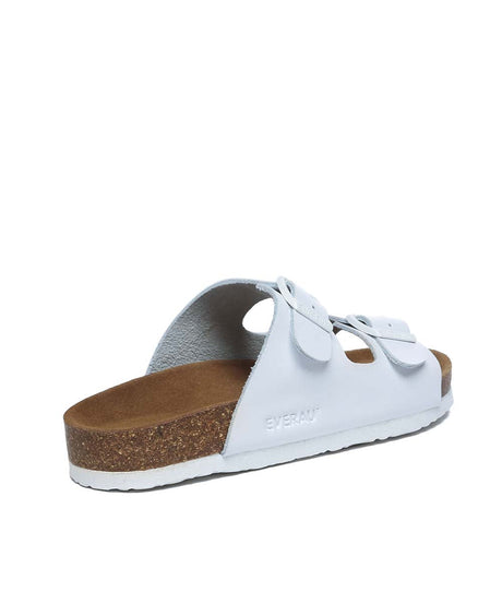 Men's Hampton Sandal in White - leather slide sandal