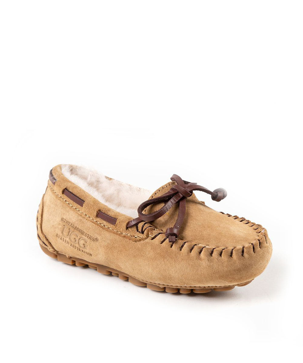 Kid’s Fur UGG Moccasin | Red Kado