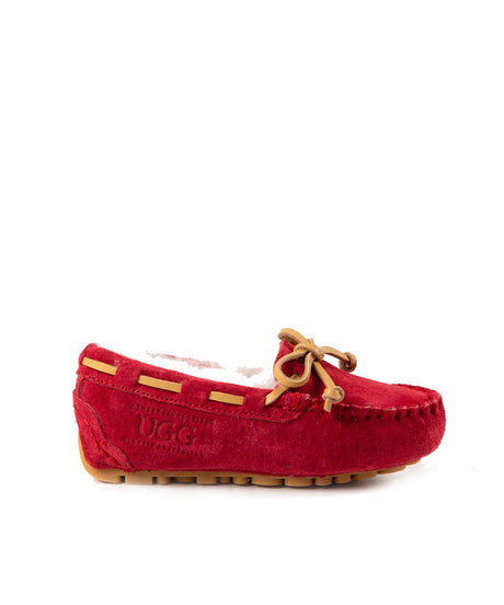Kid’s Fur UGG Moccasin | Red Kado