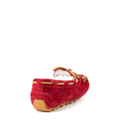 Kid’s Fur UGG Moccasin | Red Kado