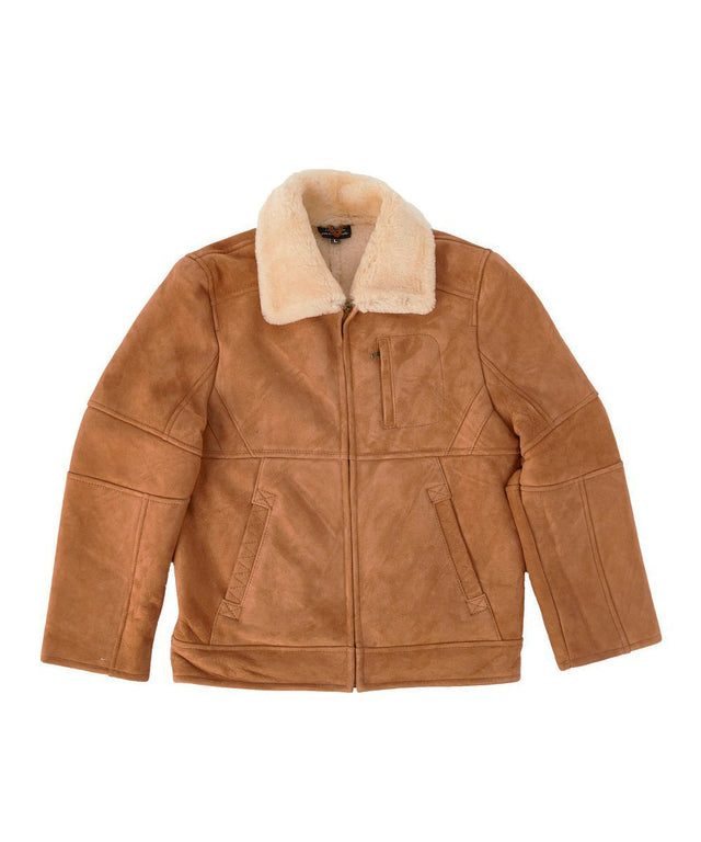 Men's Double Face Sheepskin Jacket in Chestnut
