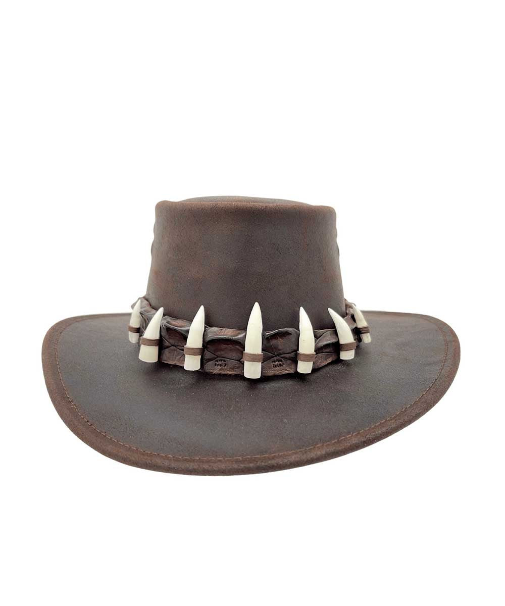 Jacaru Wallaroo Oil Croc Tooth Hat | Red Kado