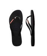 Havaianas Women's Slim Metal Logo Crystal Thongs | Red Kado