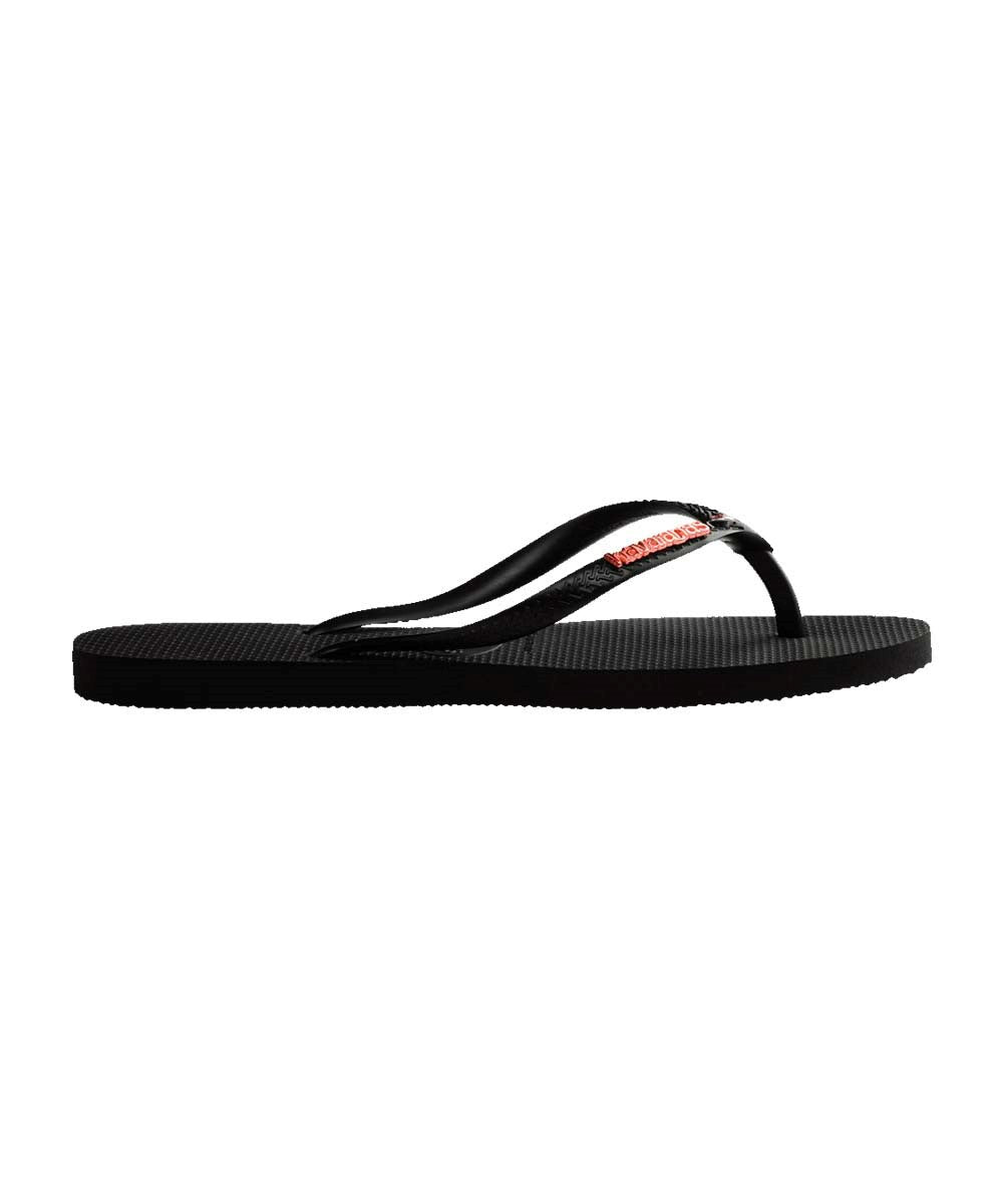 Havaianas Women's Slim Metal Logo Crystal Thongs | Red Kado
