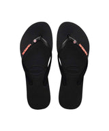 Havaianas Women's Slim Metal Logo Crystal Thongs | Red Kado