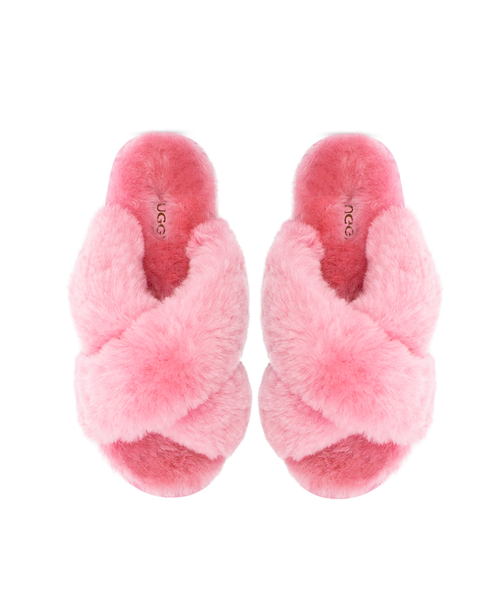 Women's UGG Premium Cross Over Slippers | Red Kado
